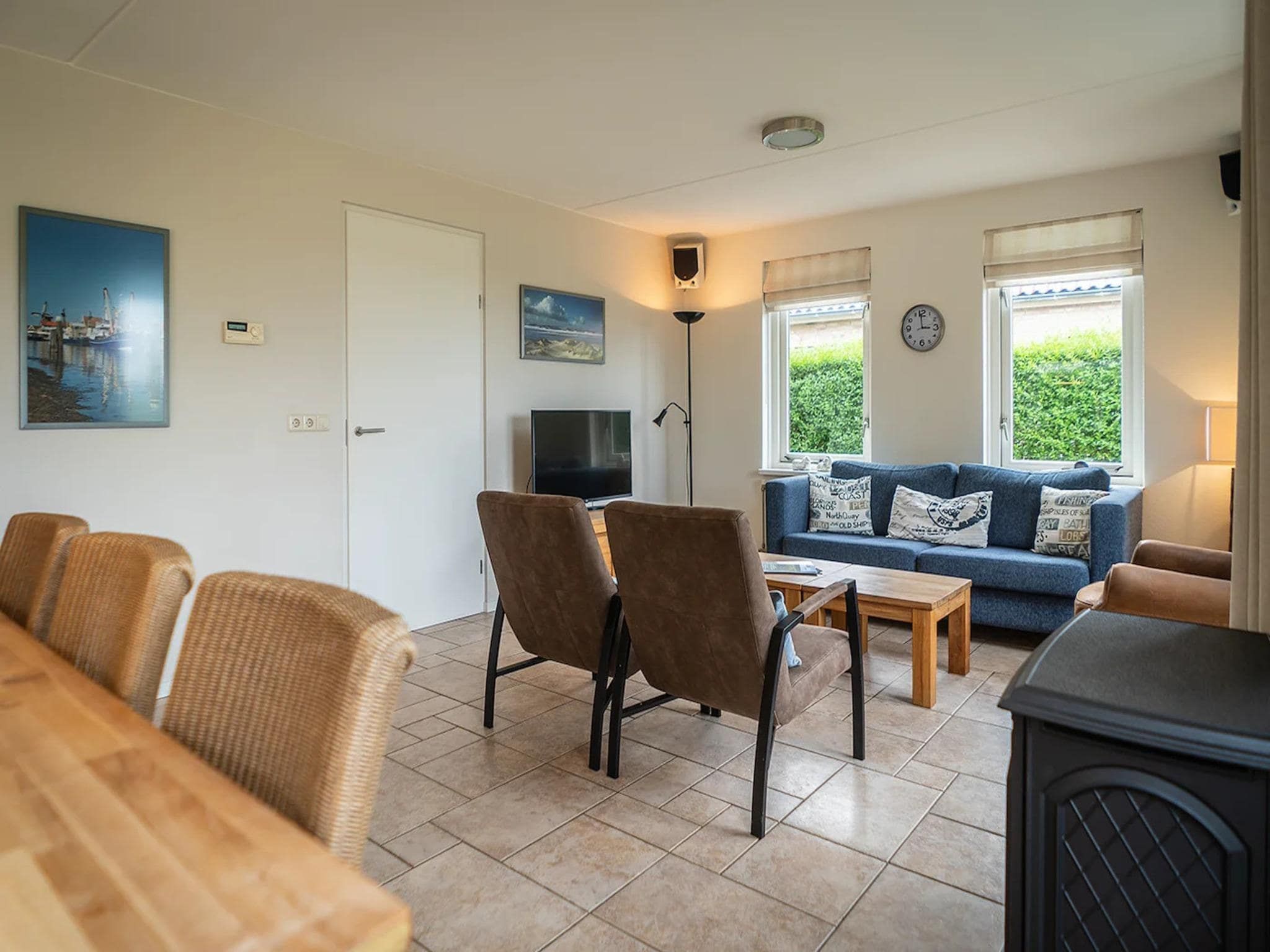 De woonkamer van 6-person luxury villa with 2 bathrooms on Texel in De Koog