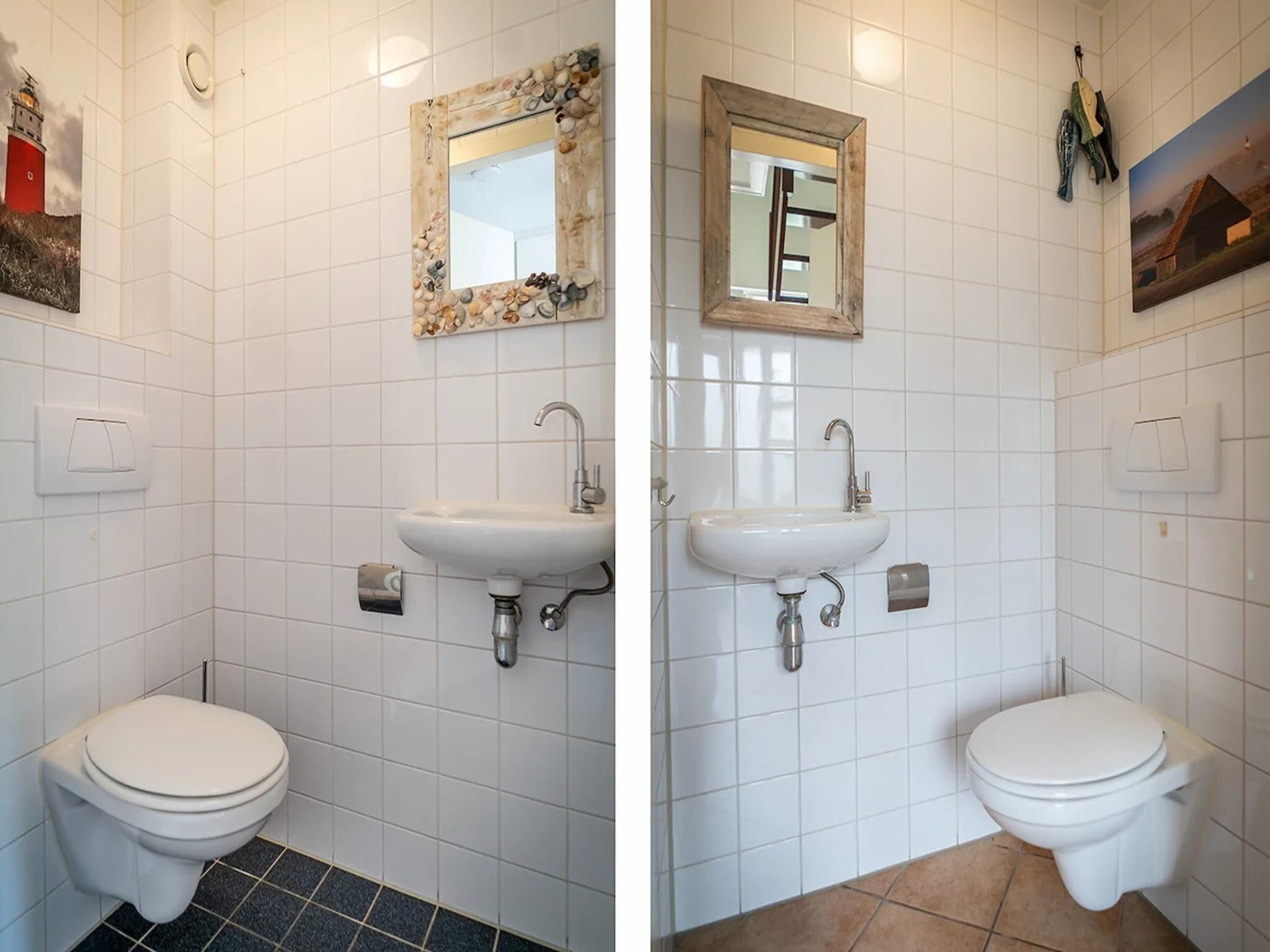 De badkamer van 6-person luxury villa with 2 bathrooms on Texel in De Koog