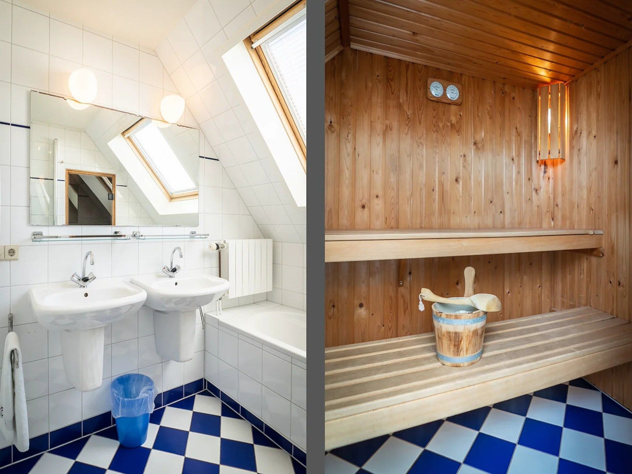 De badkamer van 5-person luxury holiday villa on Texel in De Koog