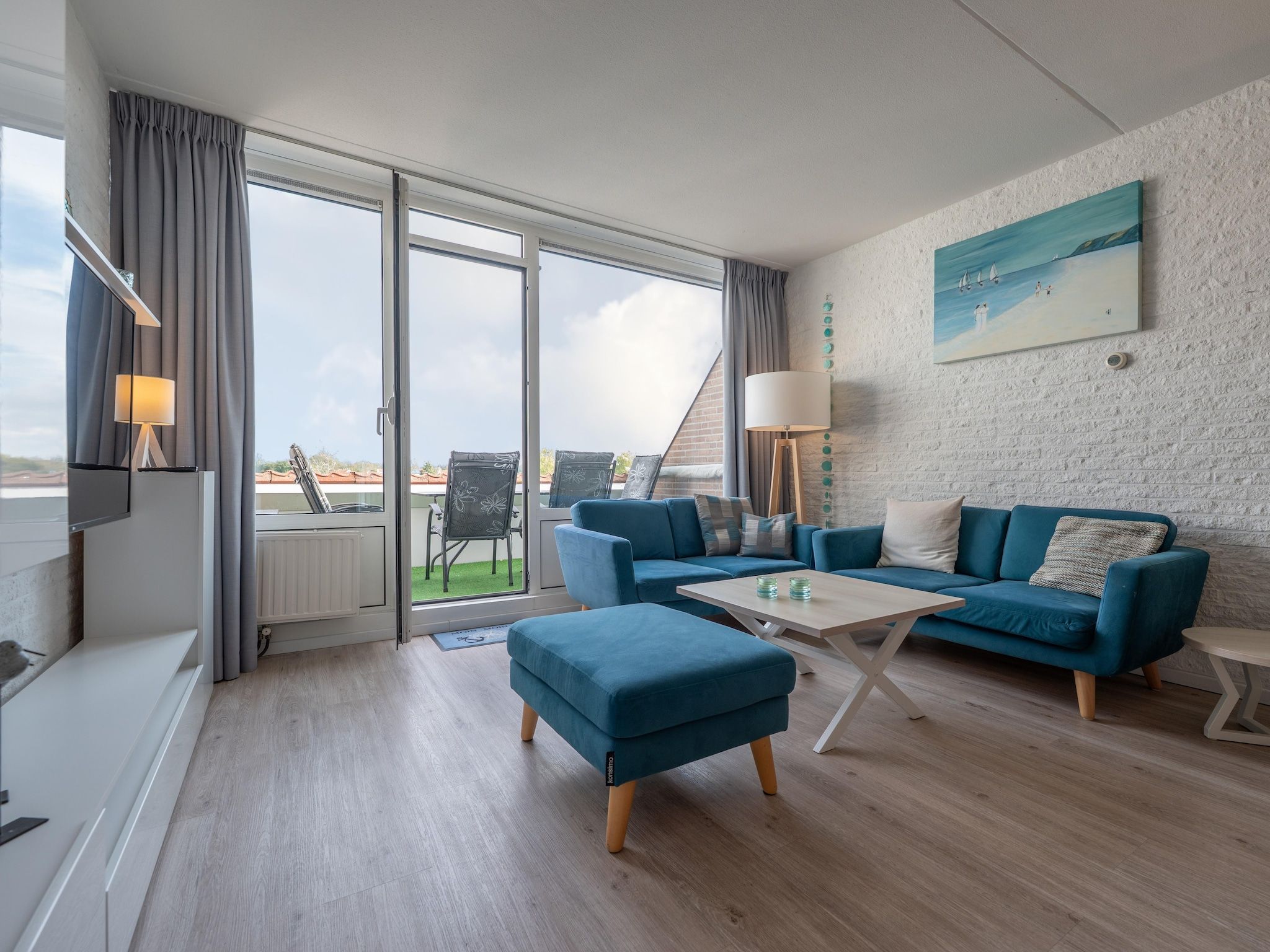 De woonkamer van Aquadelta 22 in Bruinisse
