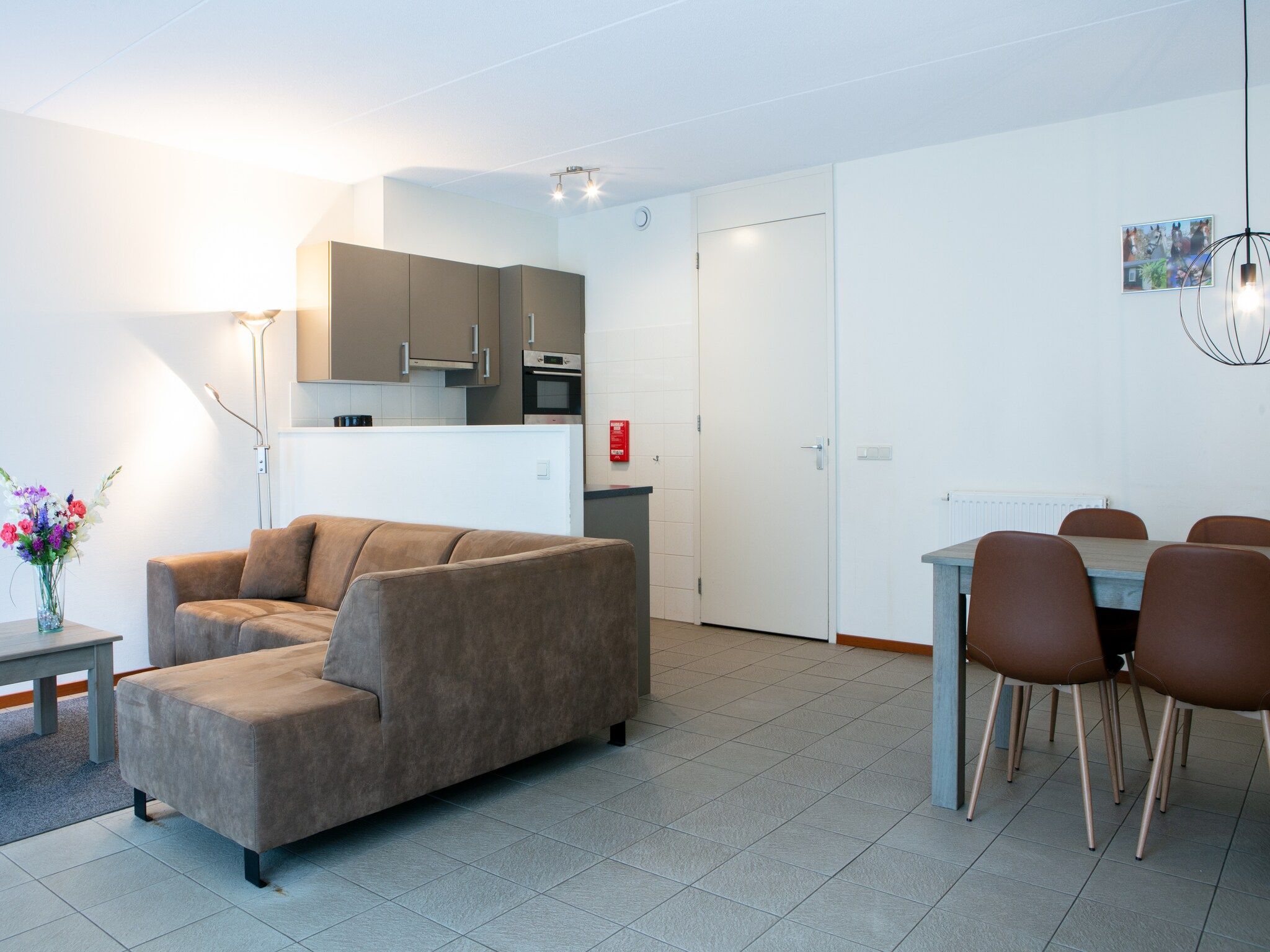 De woonkamer van Vakantiepark Horsetellerie 1 in Hardenberg (rheezerveen)