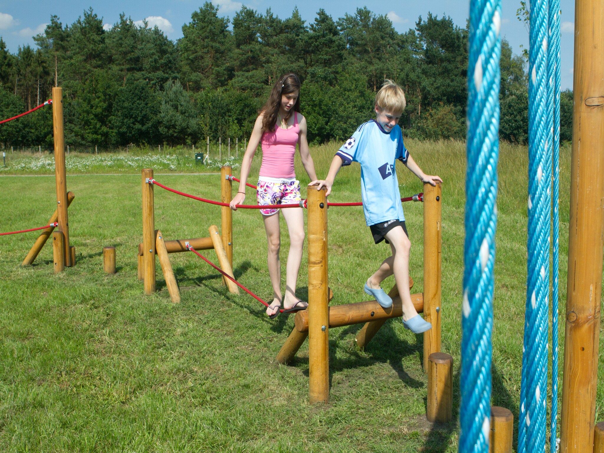De tuin van Vakantiepark Horsetellerie 7 in Hardenberg (rheezerveen)