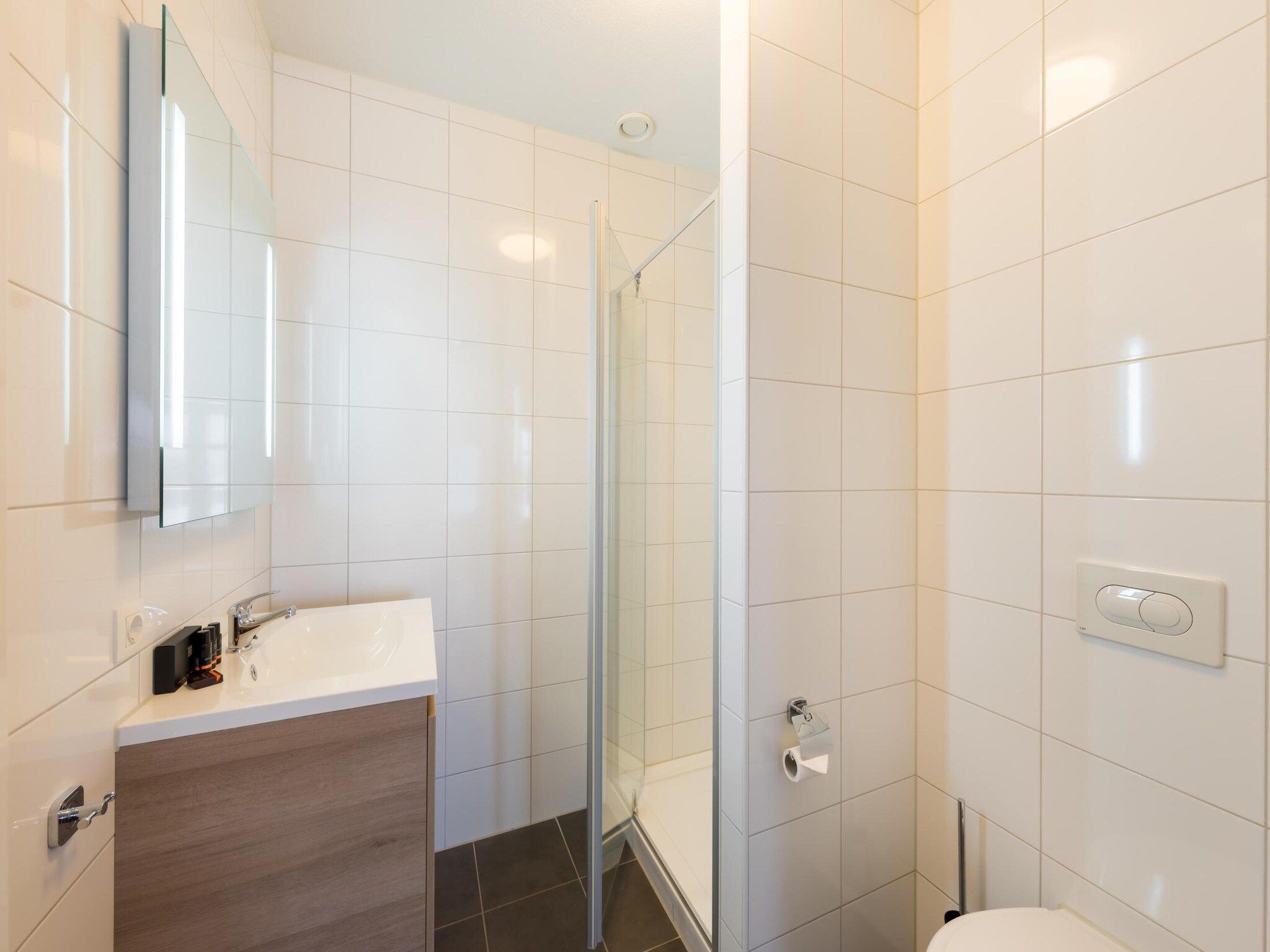 De badkamer van Résidence Wijngaerde 5 in Domburg