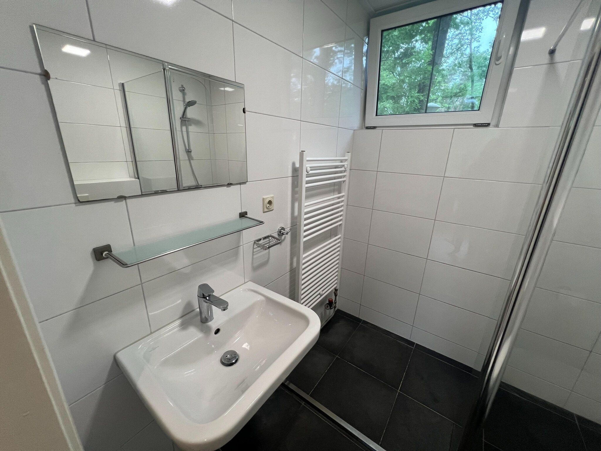De badkamer van Vosseven 84 Moseik in Stramproy