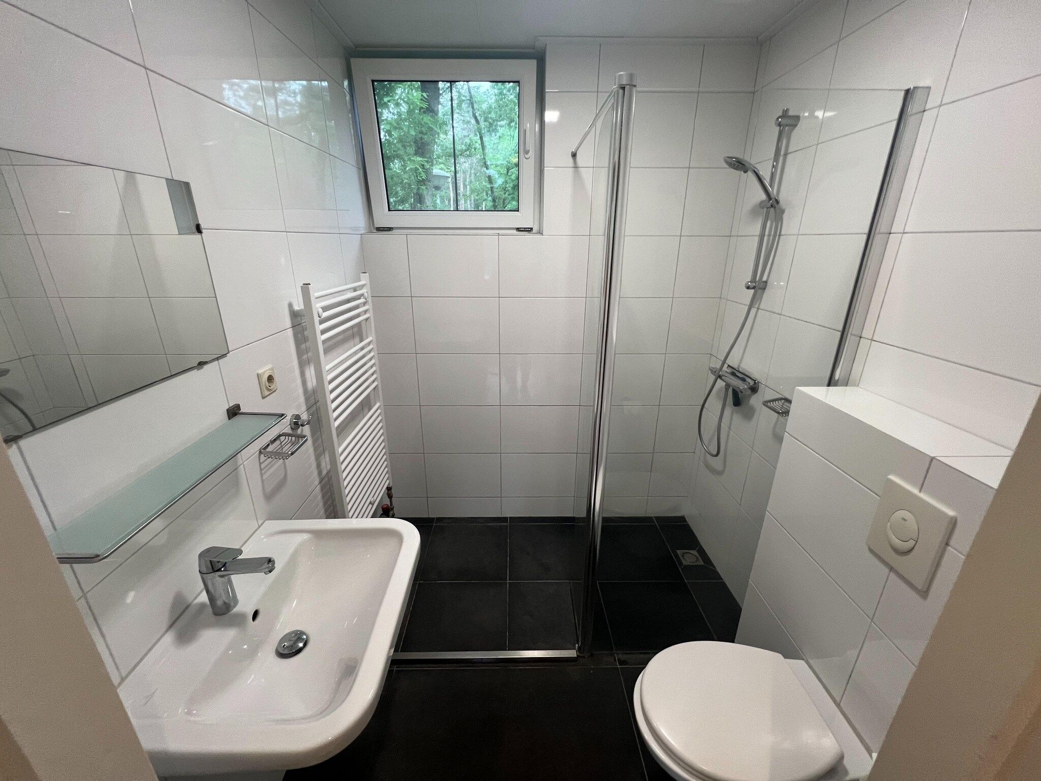De badkamer van Vosseven 84 Moseik in Stramproy