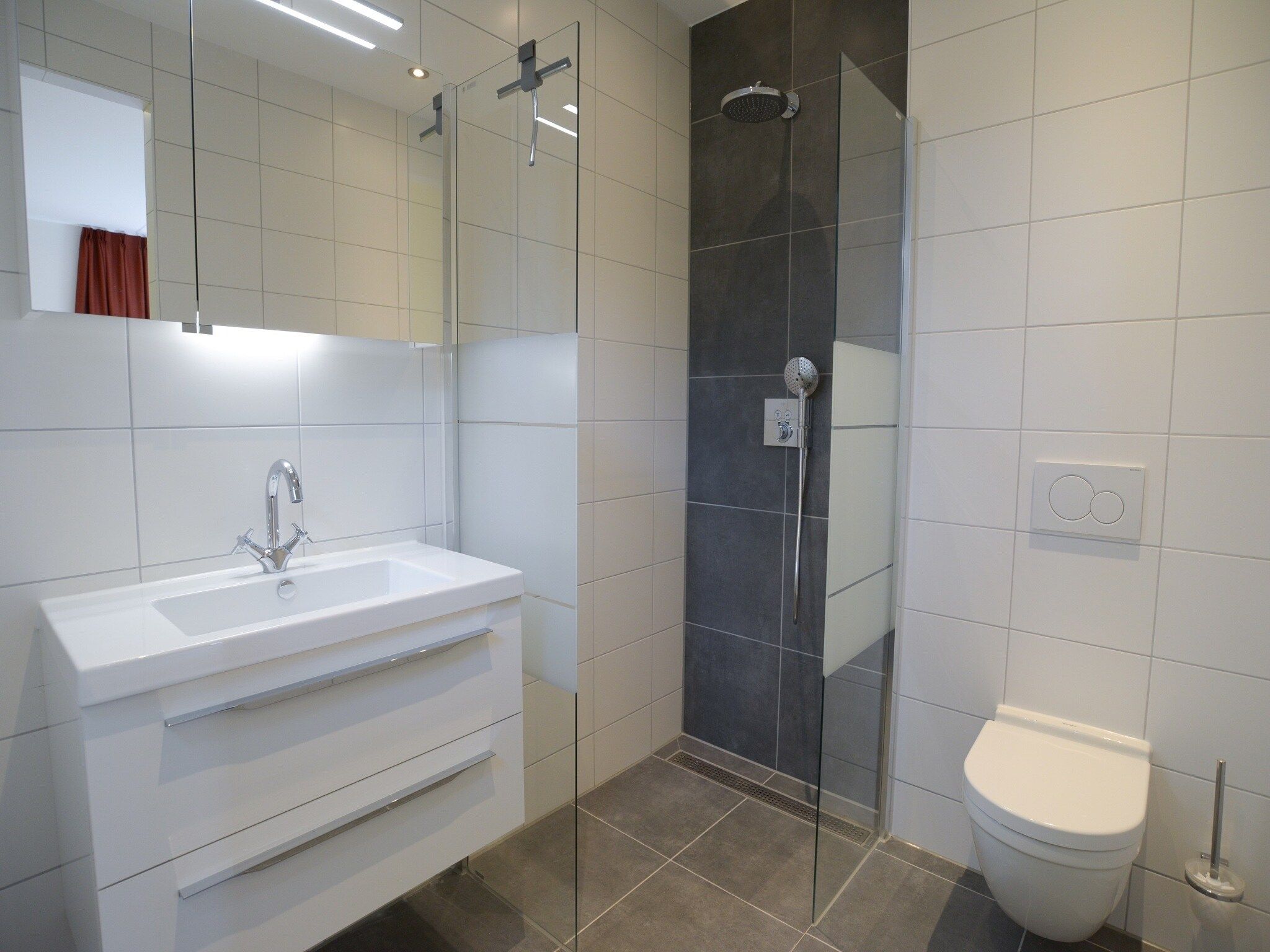 De badkamer van Villa Hoogelandt 70 in De Koog-Texel
