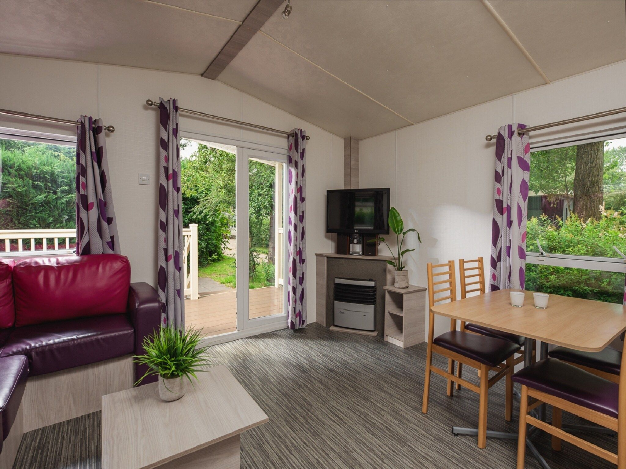 De woonkamer van Vakantiepark Mölke 5 in Zuna
