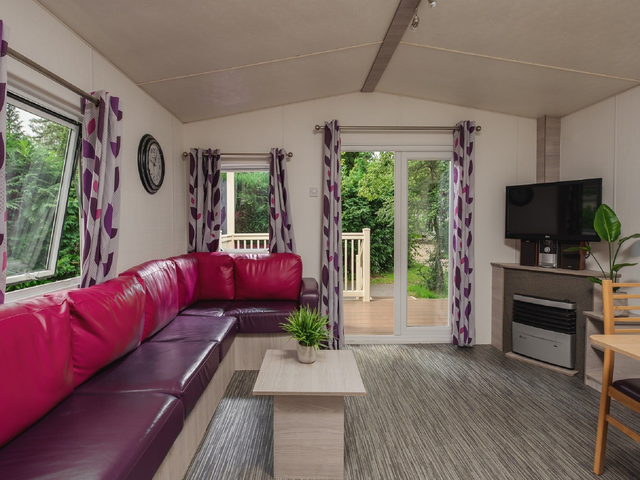 De woonkamer van Vakantiepark Mölke 5 in Zuna
