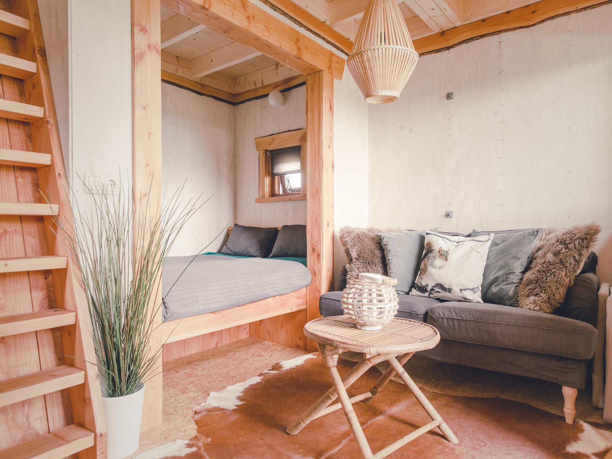 Een slaapkamer van Vakantiepark Mölke 14 in Zuna