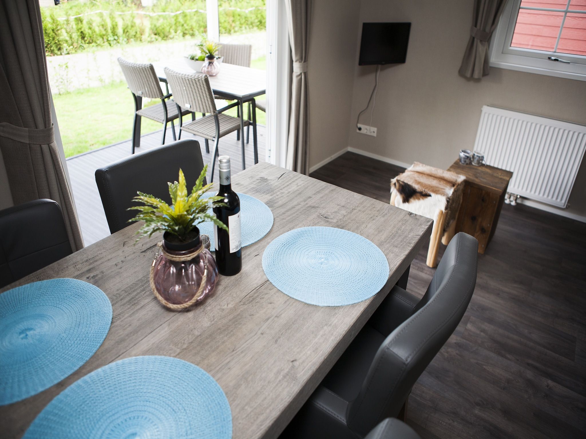 De eetkamer van Recreatiepark de Boshoek 9 in Voorthuizen