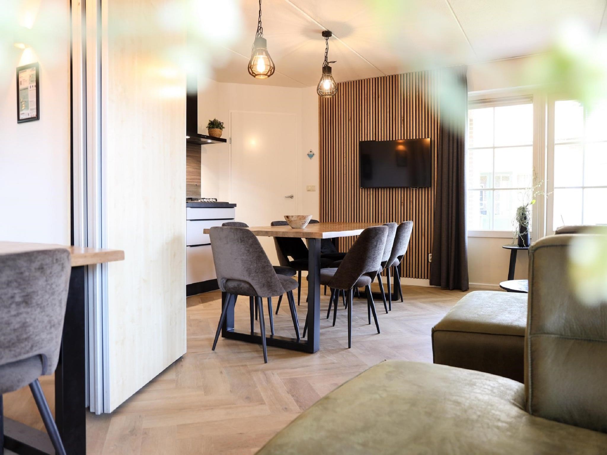 De eetkamer van Recreatiepark de Boshoek 14 in Voorthuizen