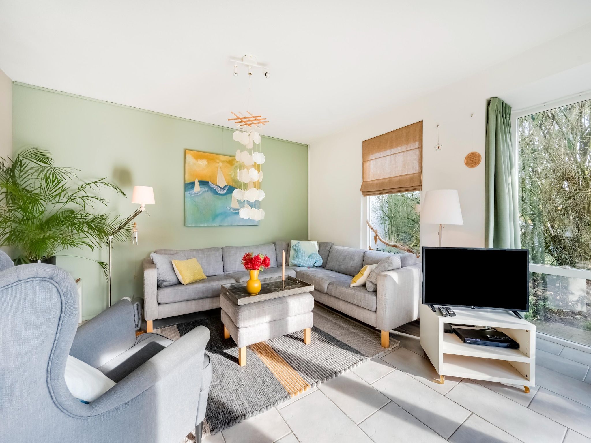 De woonkamer van De Zilvermeeuw in Noordwijk