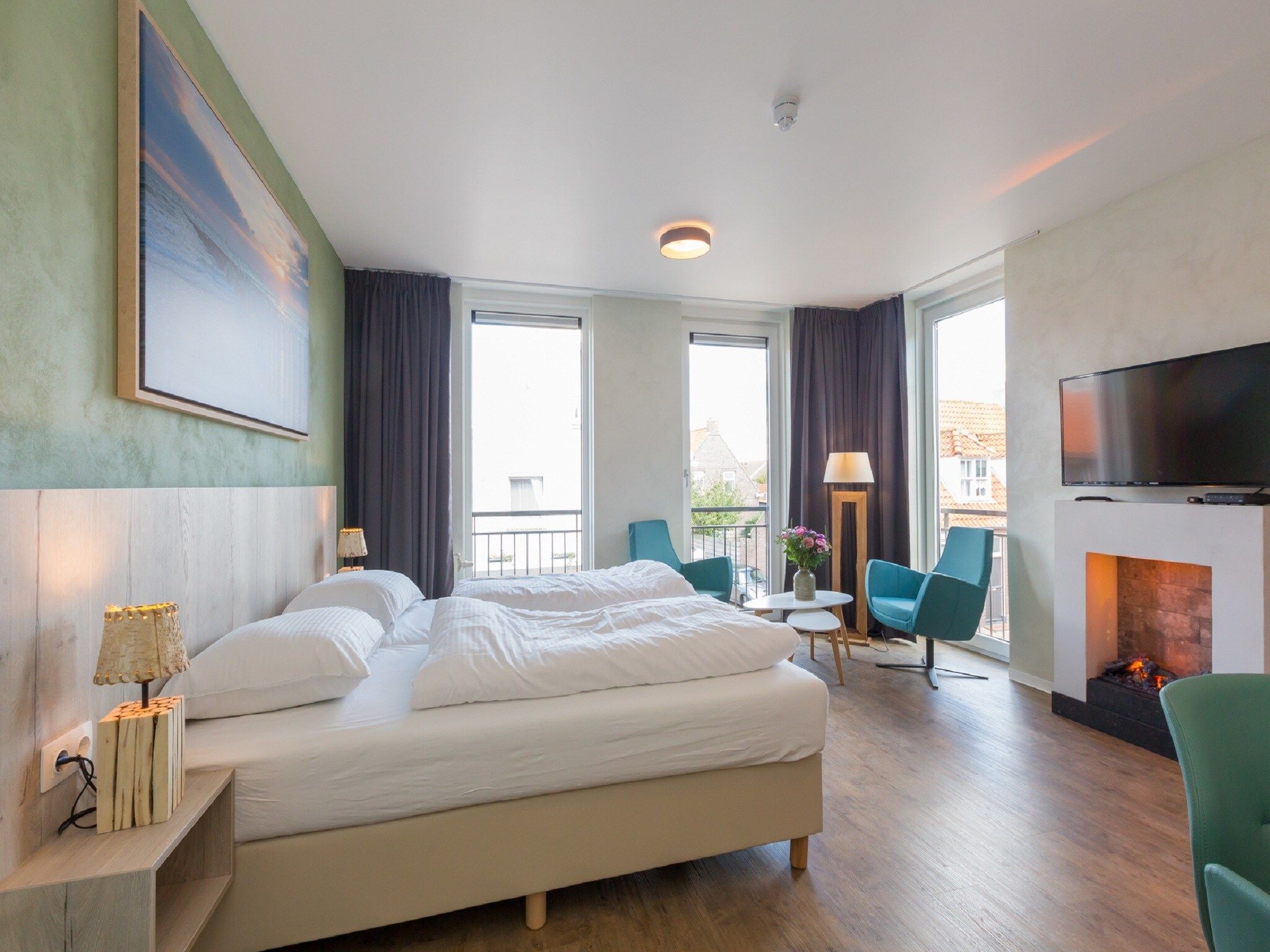 Een slaapkamer van Aparthotel Zoutelande - 2 pers luxe studio in Zoutelande