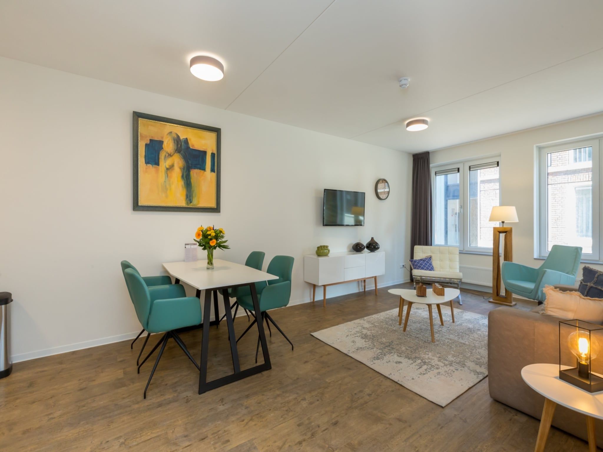De woonkamer van Aparthotel Zoutelande - 4 pers luxe appartement - huisdier in Zoutelande