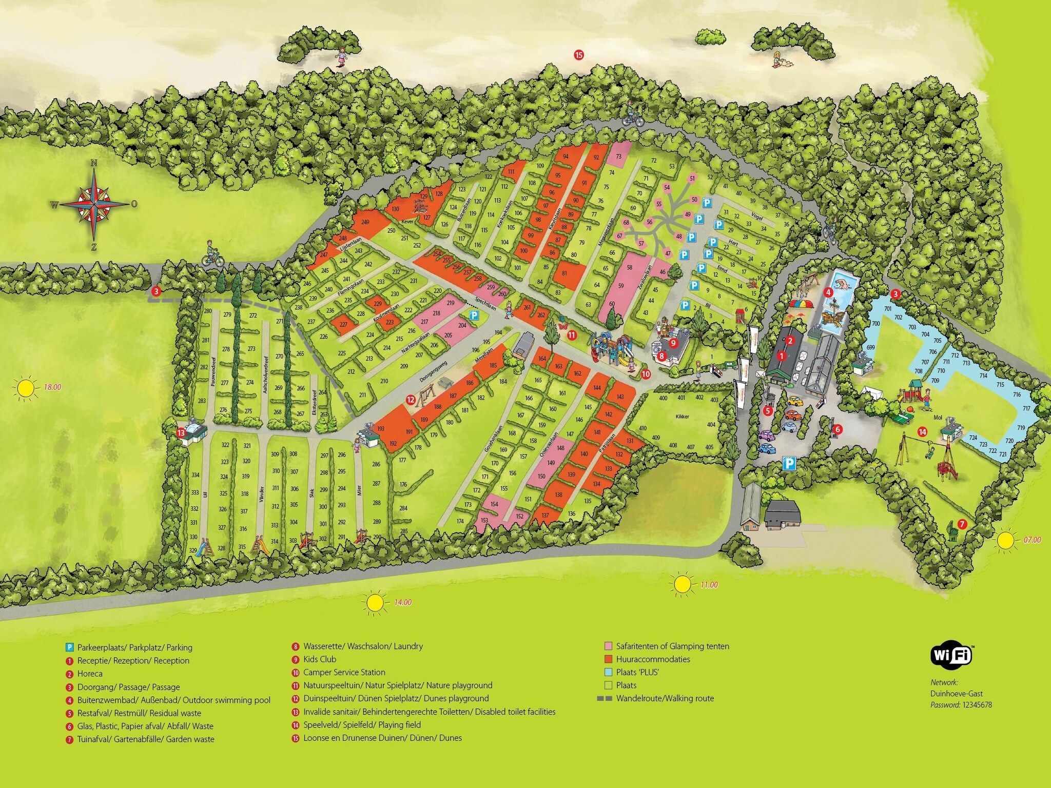 Parkfaciliteiten bij Recreatiepark Duinhoeve 11 in Udenhout