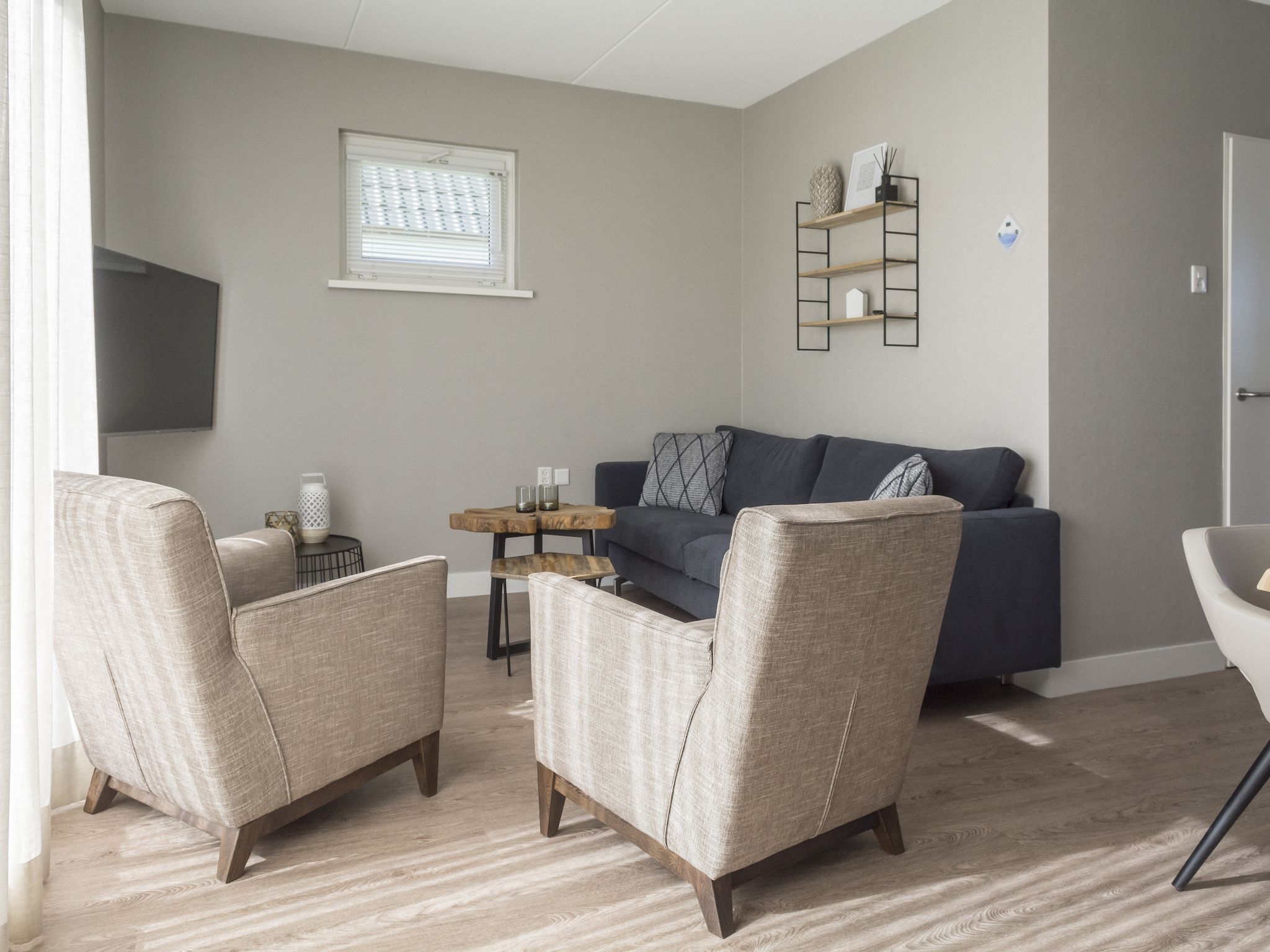 De woonkamer van Bouwlust E9 in De Cocksdorp Texel