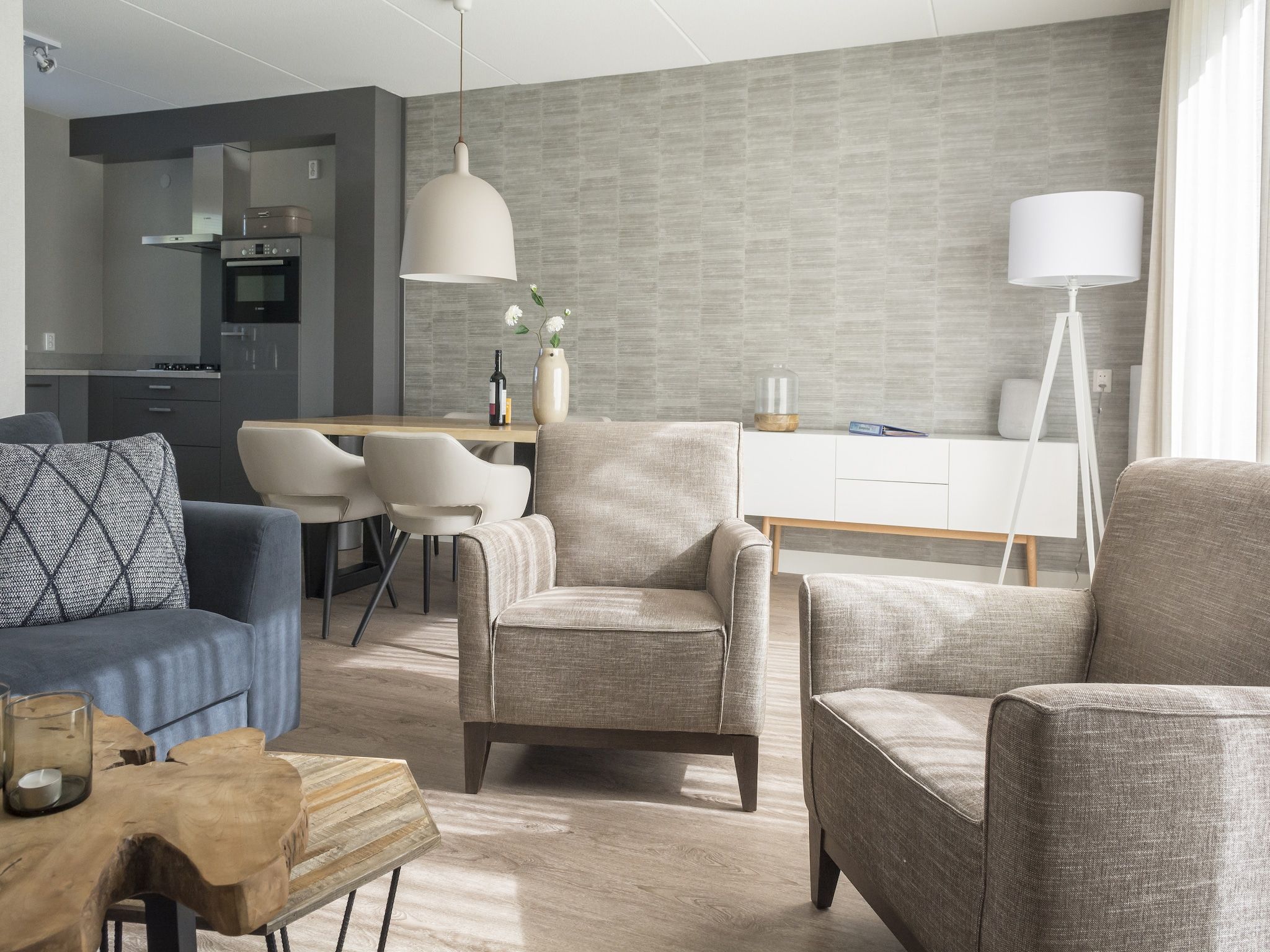 De woonkamer van Bouwlust E9 in De Cocksdorp Texel