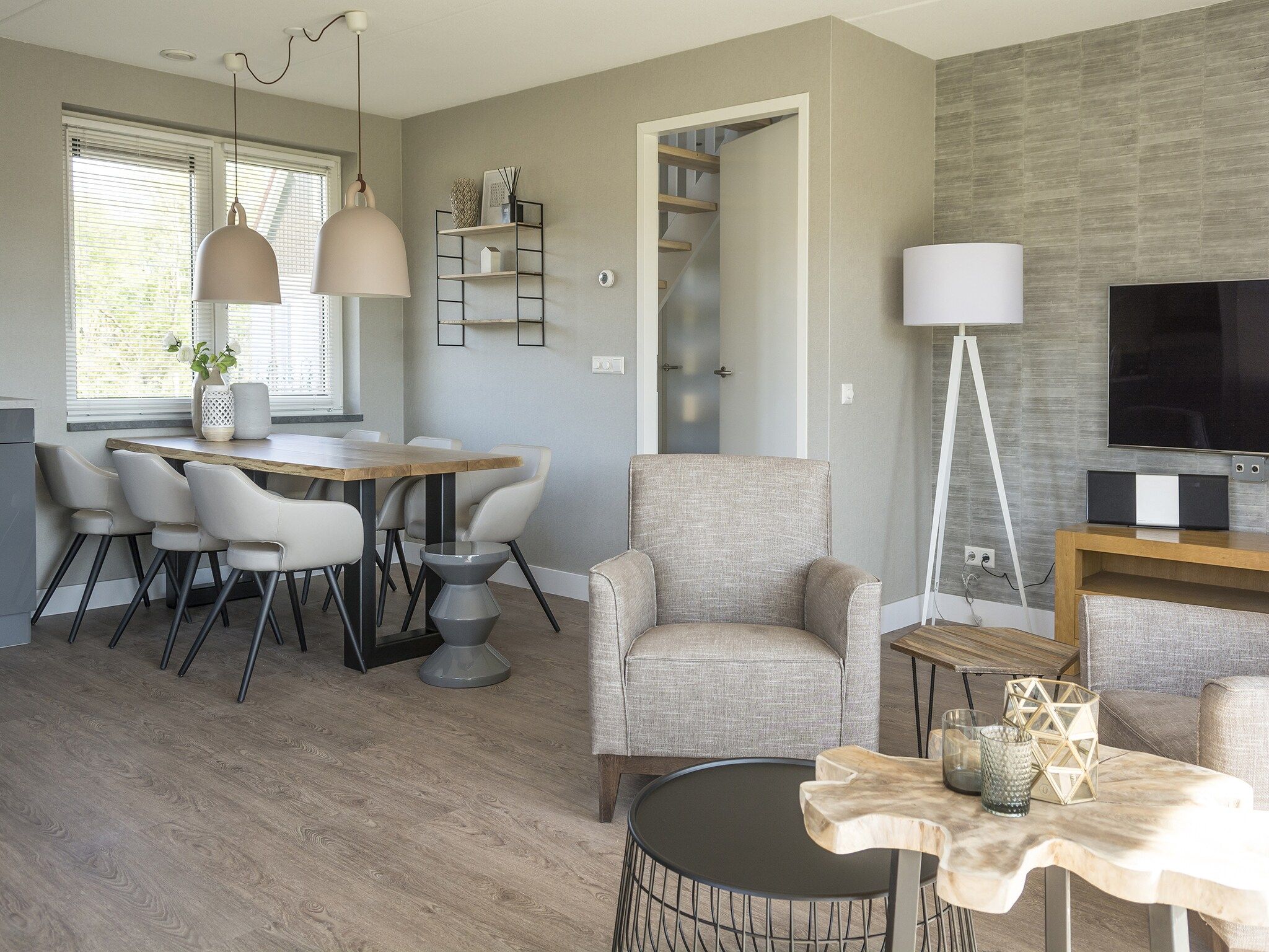 De woonkamer van Landhuis Bouwlust K in De Cocksdorp Texel