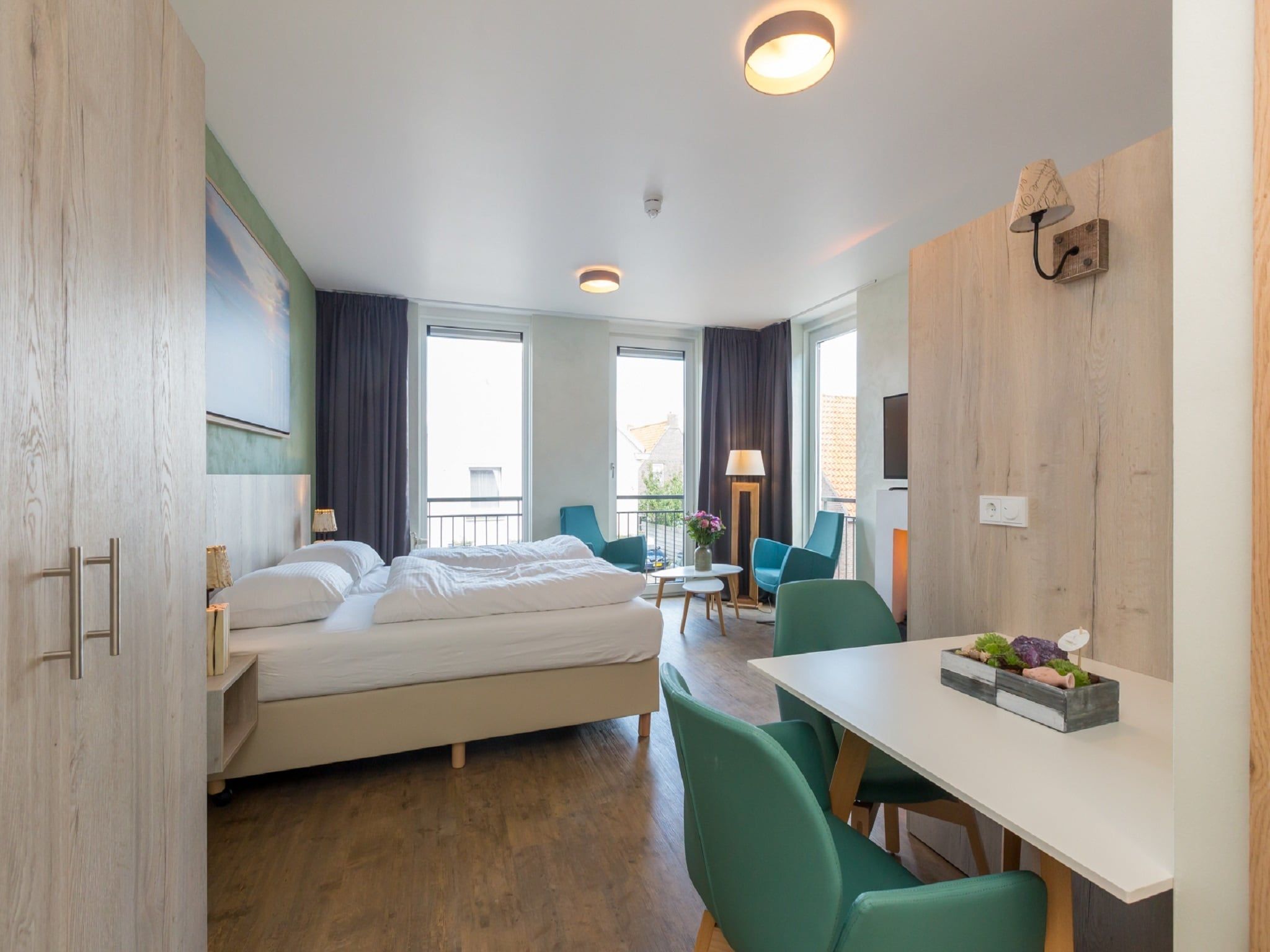 Een slaapkamer van Aparthotel Zoutelande - 2 pers luxe studio - huisdier in Zoutelande