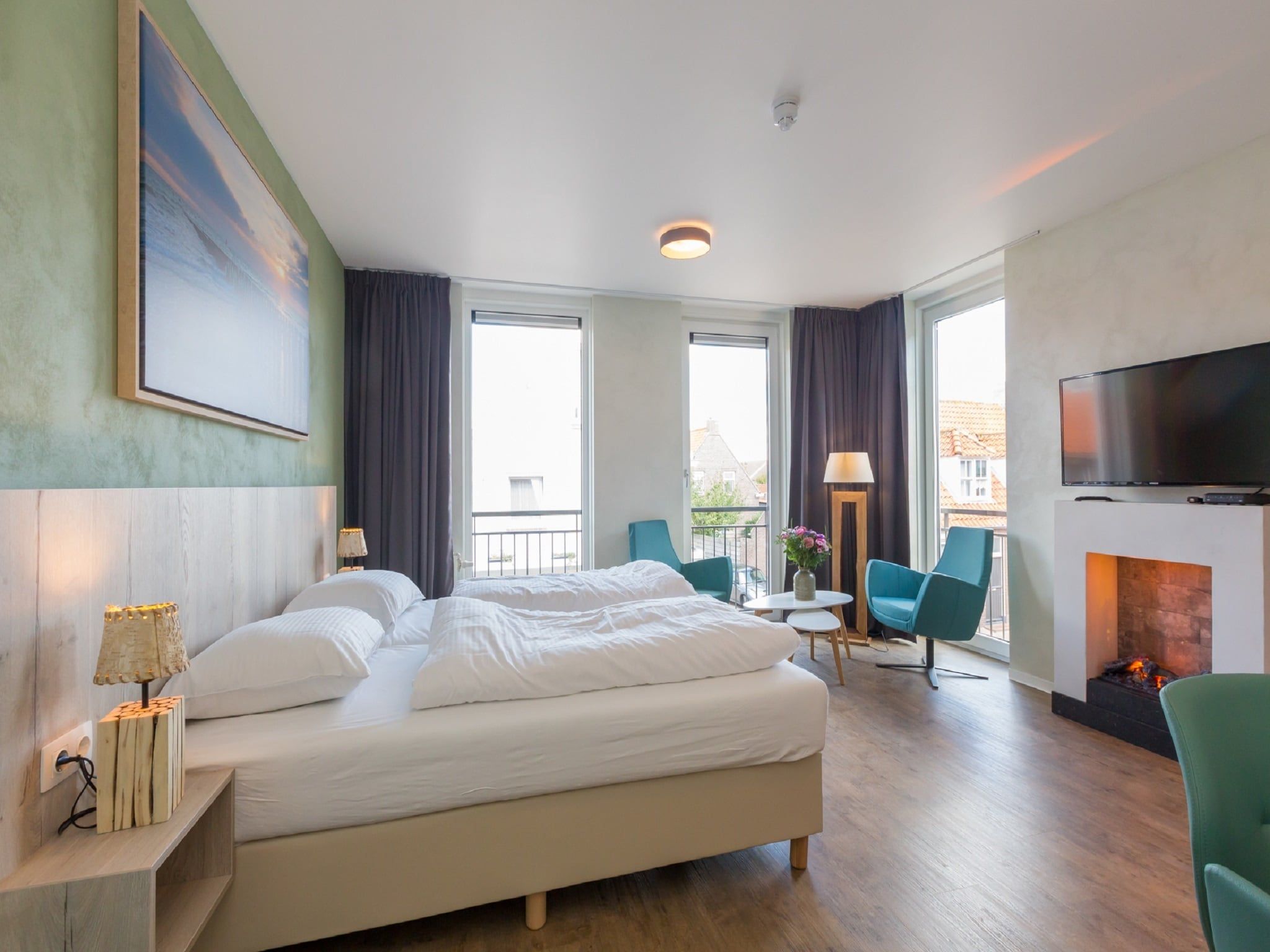 Een slaapkamer van Aparthotel Zoutelande - 2 pers luxe studio - huisdier in Zoutelande