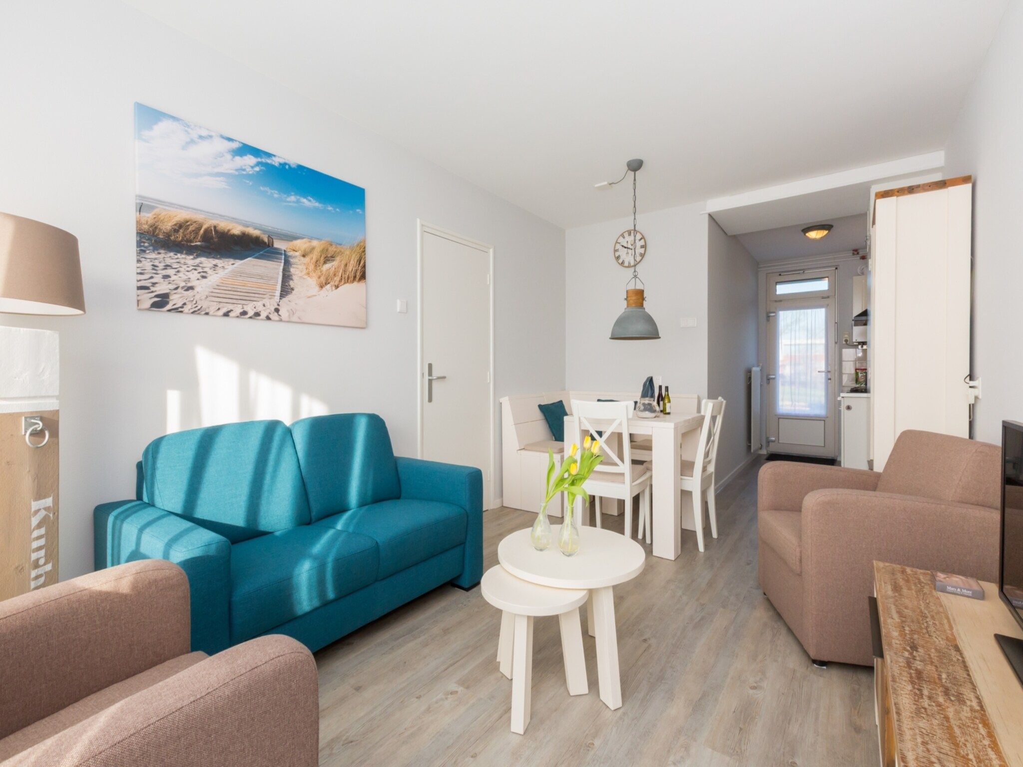 De woonkamer van Kurhaus- appartement 5 Zoutelande in Zoutelande