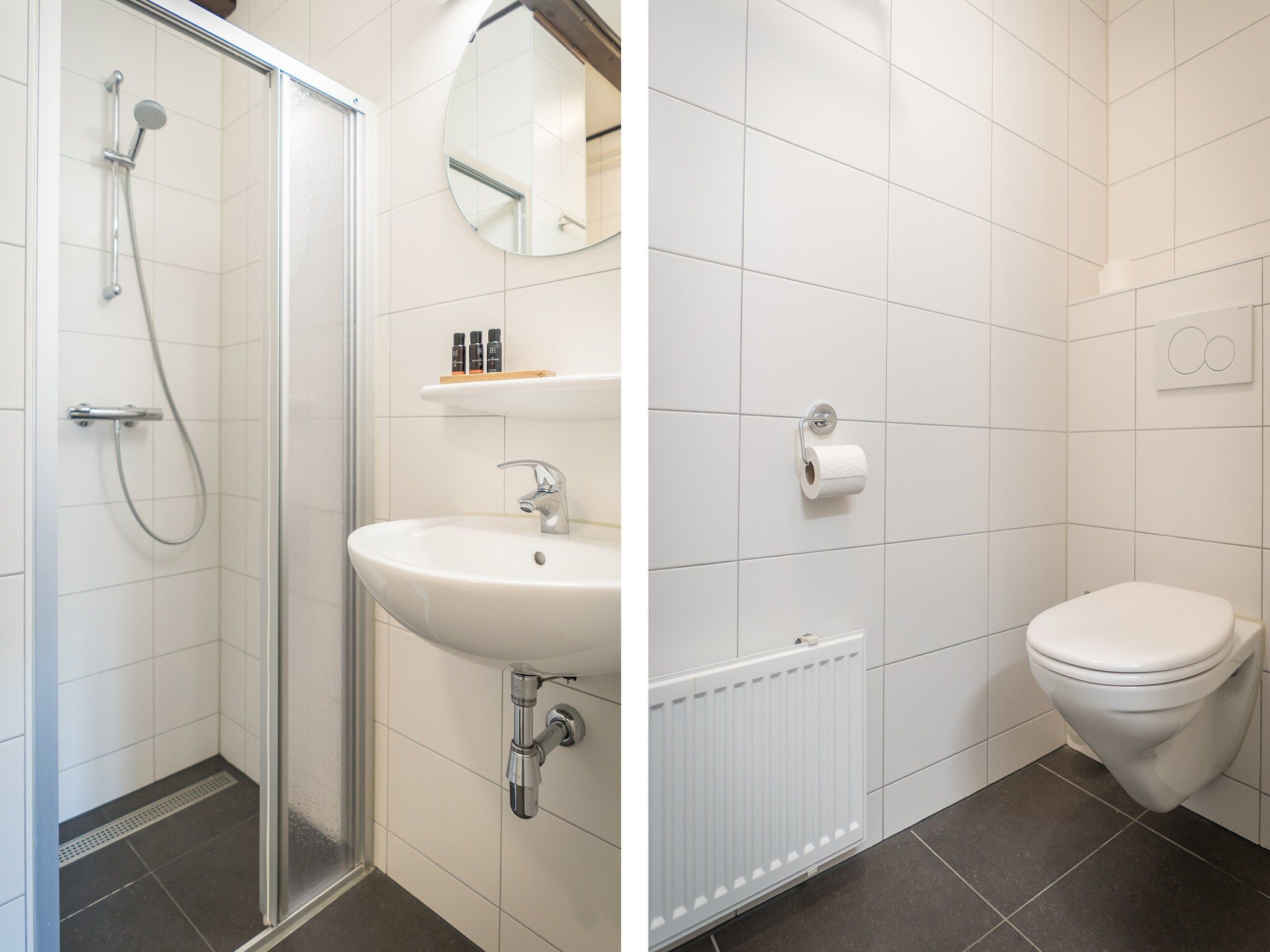 De badkamer van Appartement Hoeve Holland R1 in De Cocksdorp - Texel