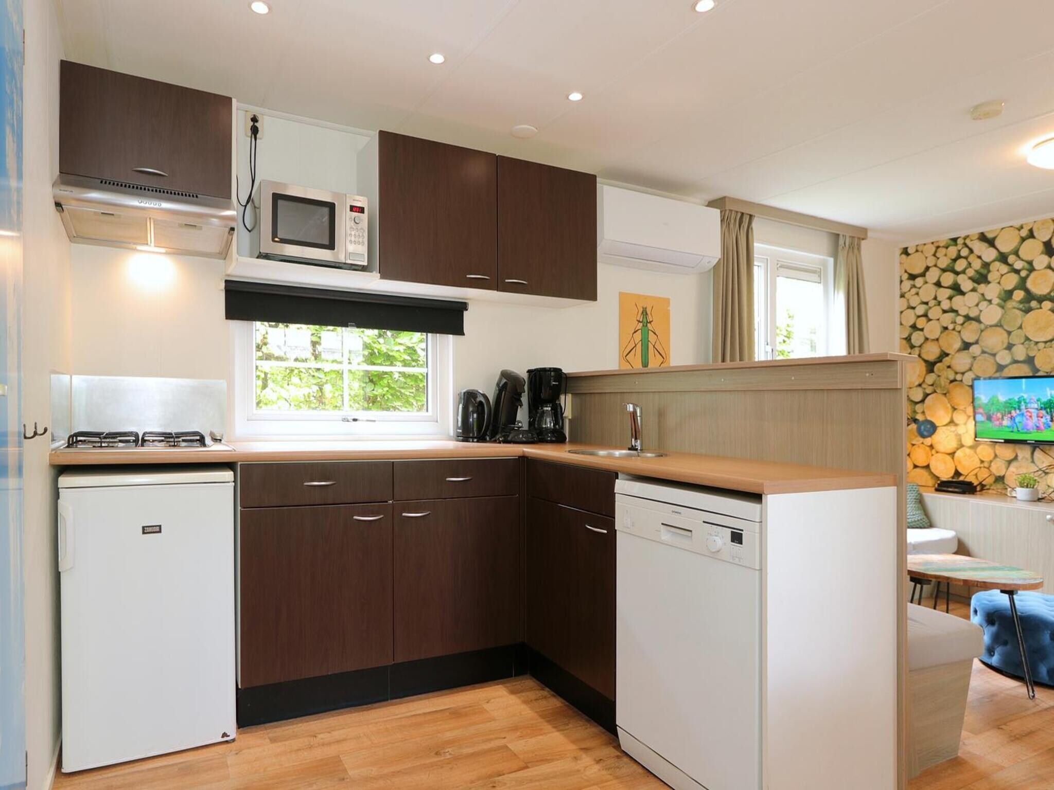 De keuken van Mobilehome 6 in Otterlo