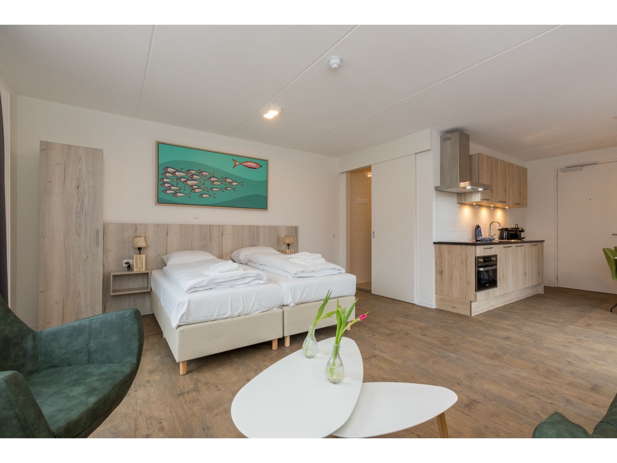 Een slaapkamer van Aparthotel Zoutelande - 2 pers luxe studio plus in Zoutelande