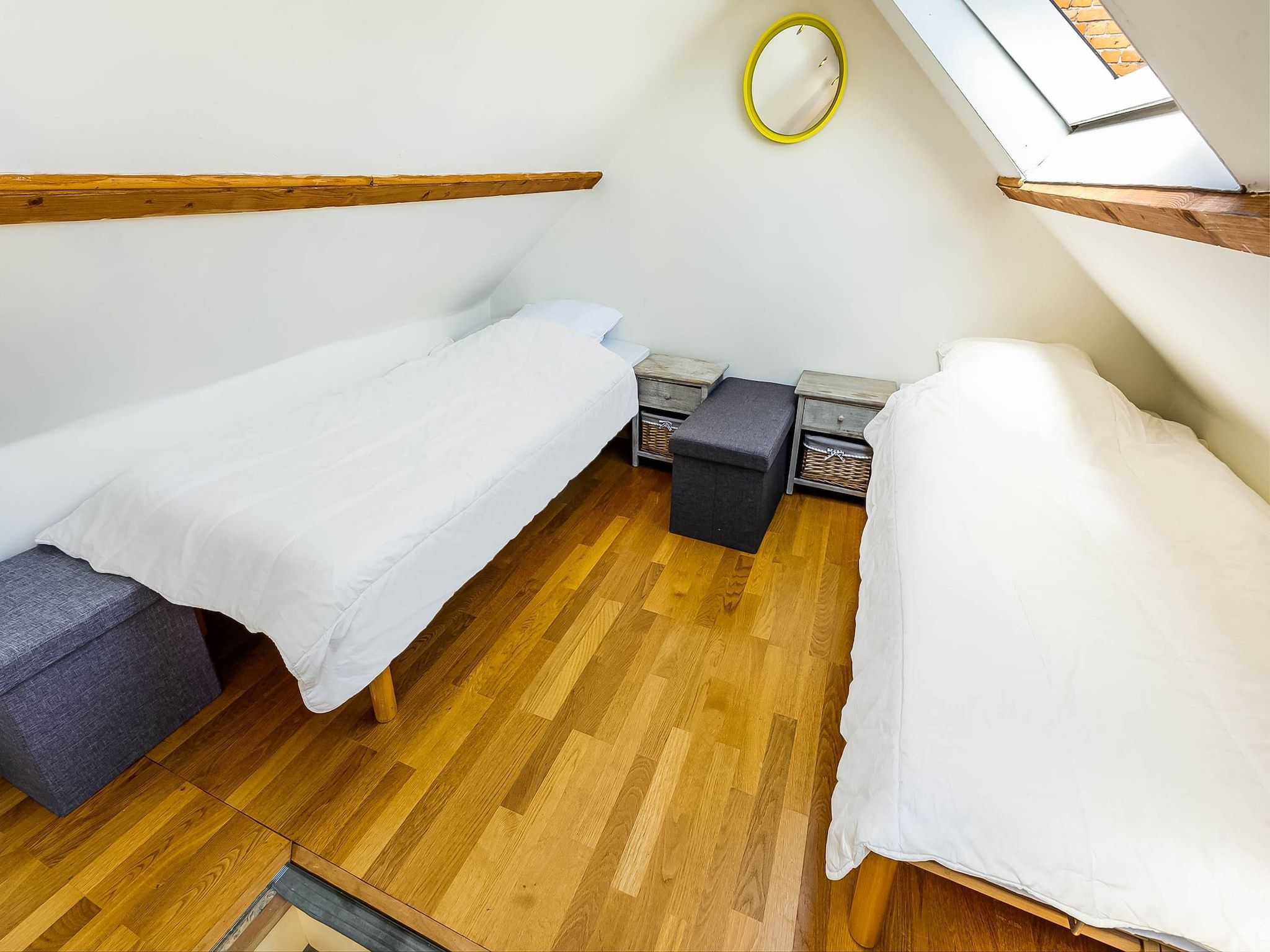 Een slaapkamer van 't Schuurtje in Nieuwvliet