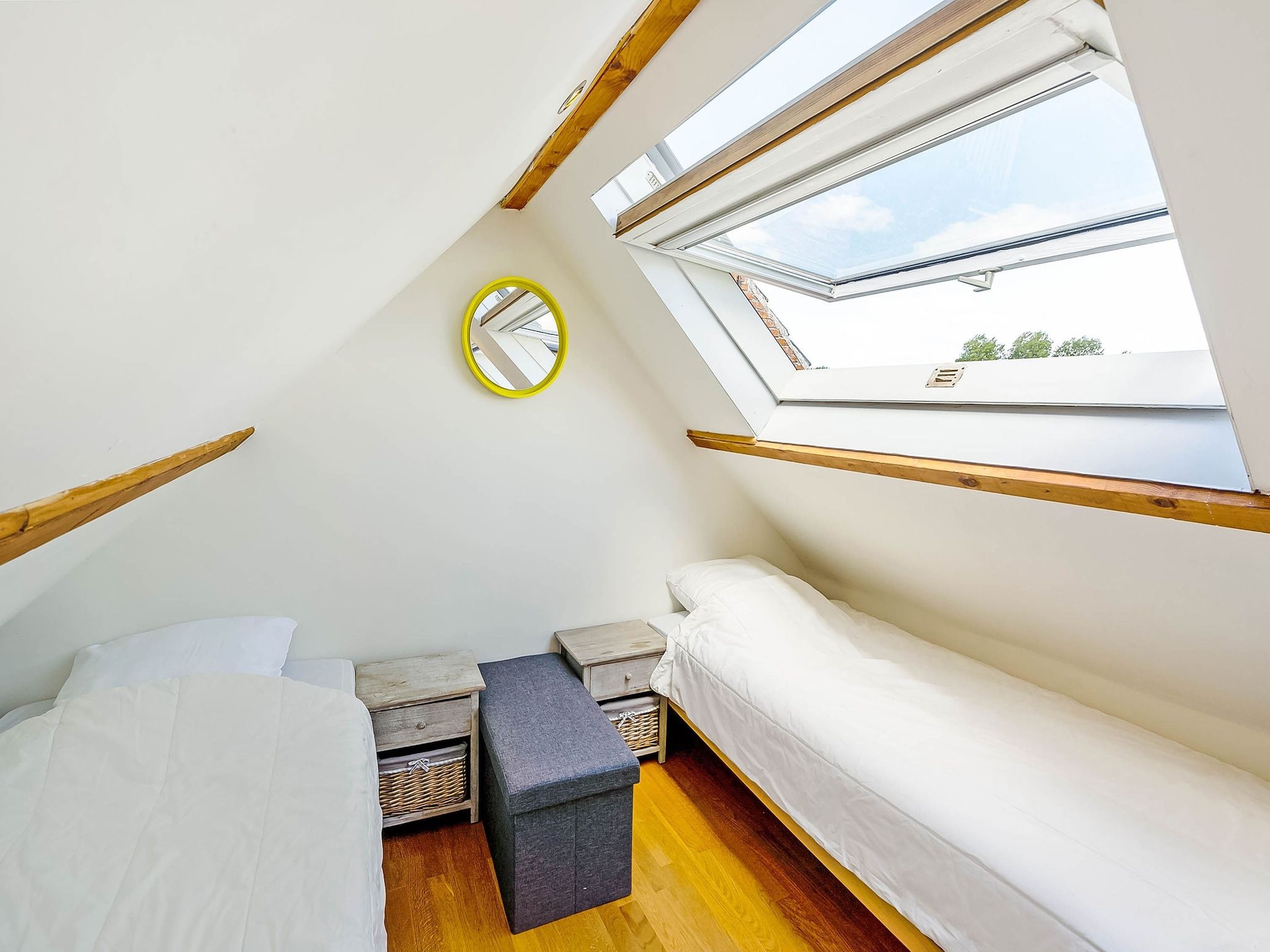 Een slaapkamer van 't Schuurtje in Nieuwvliet