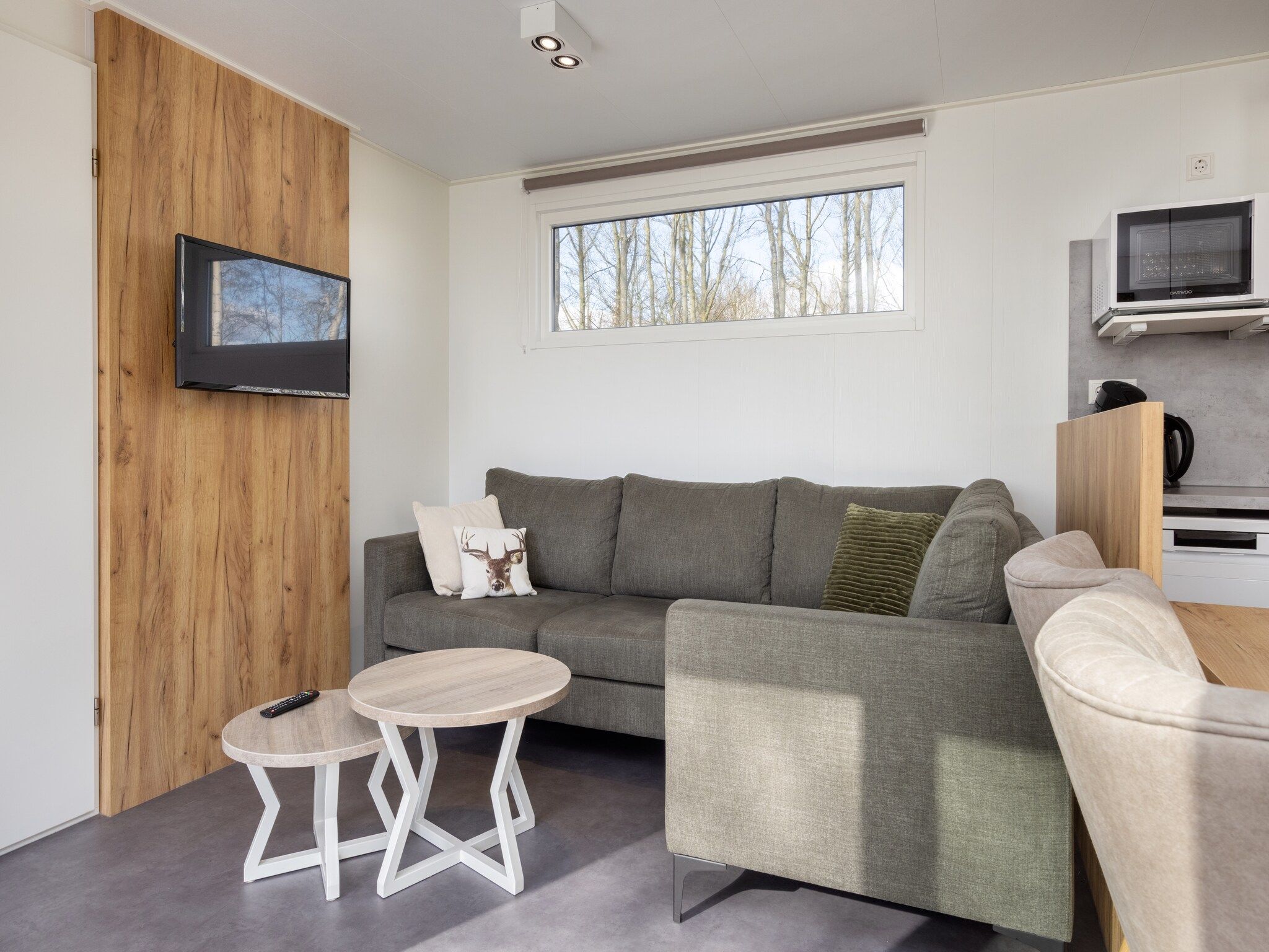 De woonkamer van Hunzepark 13 in Gasselternijveen