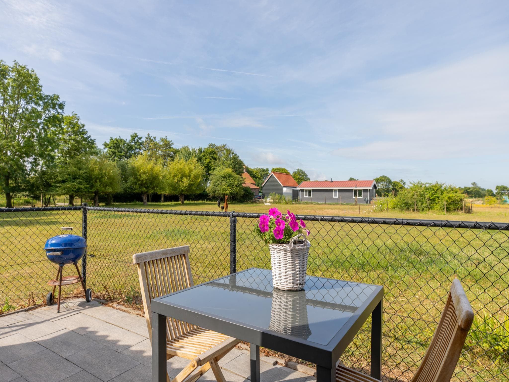 De tuin van Vakantiehuis Groeneweg 3 'Jikkemien in Koudekerke