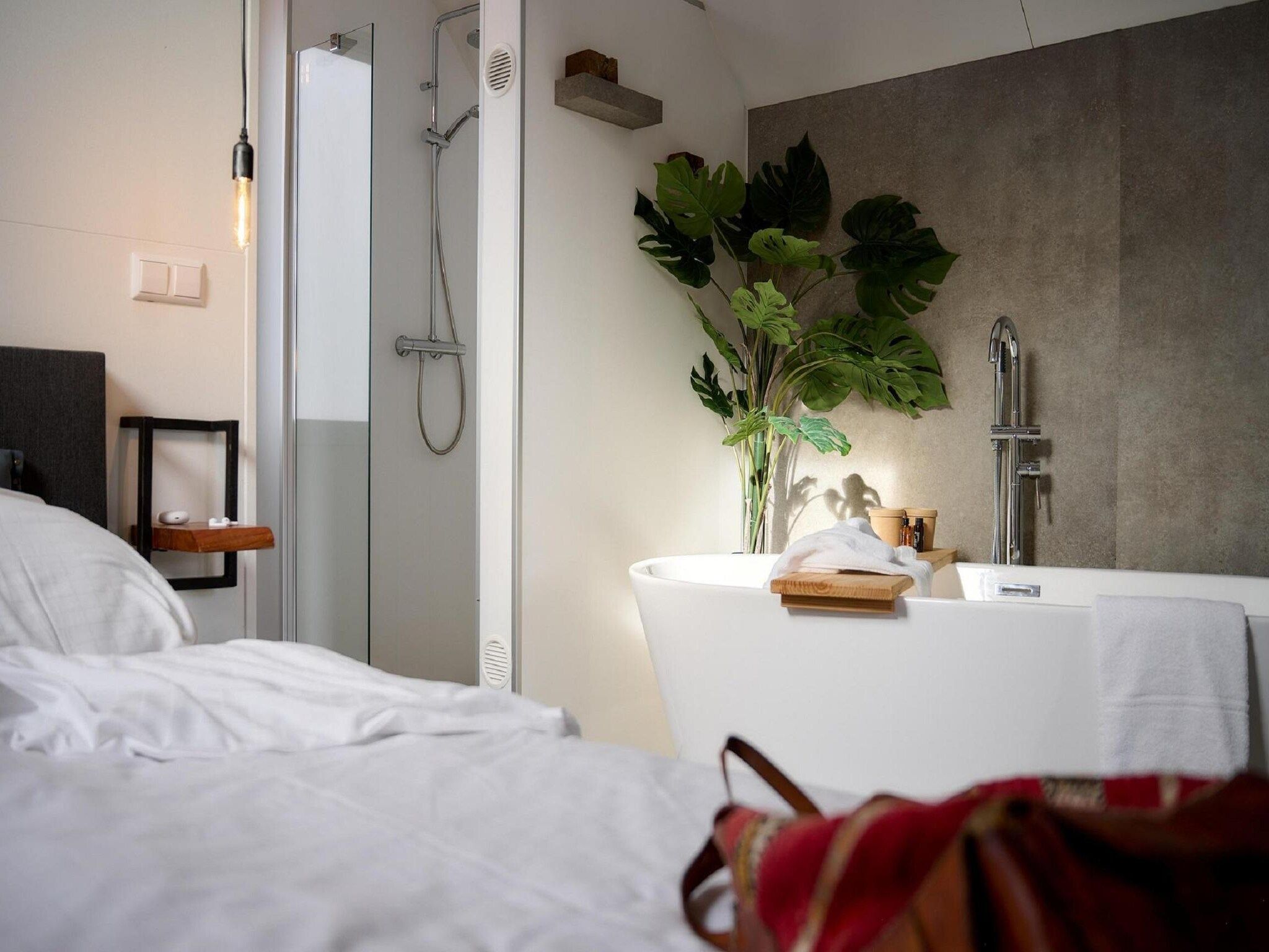 Een slaapkamer van Landgoed De IJsvogel 11 in Voorthuizen