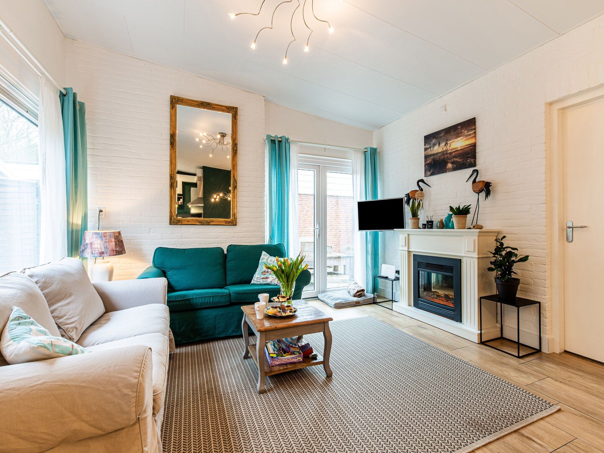 De woonkamer van De Tulp in Noordwijkerhout