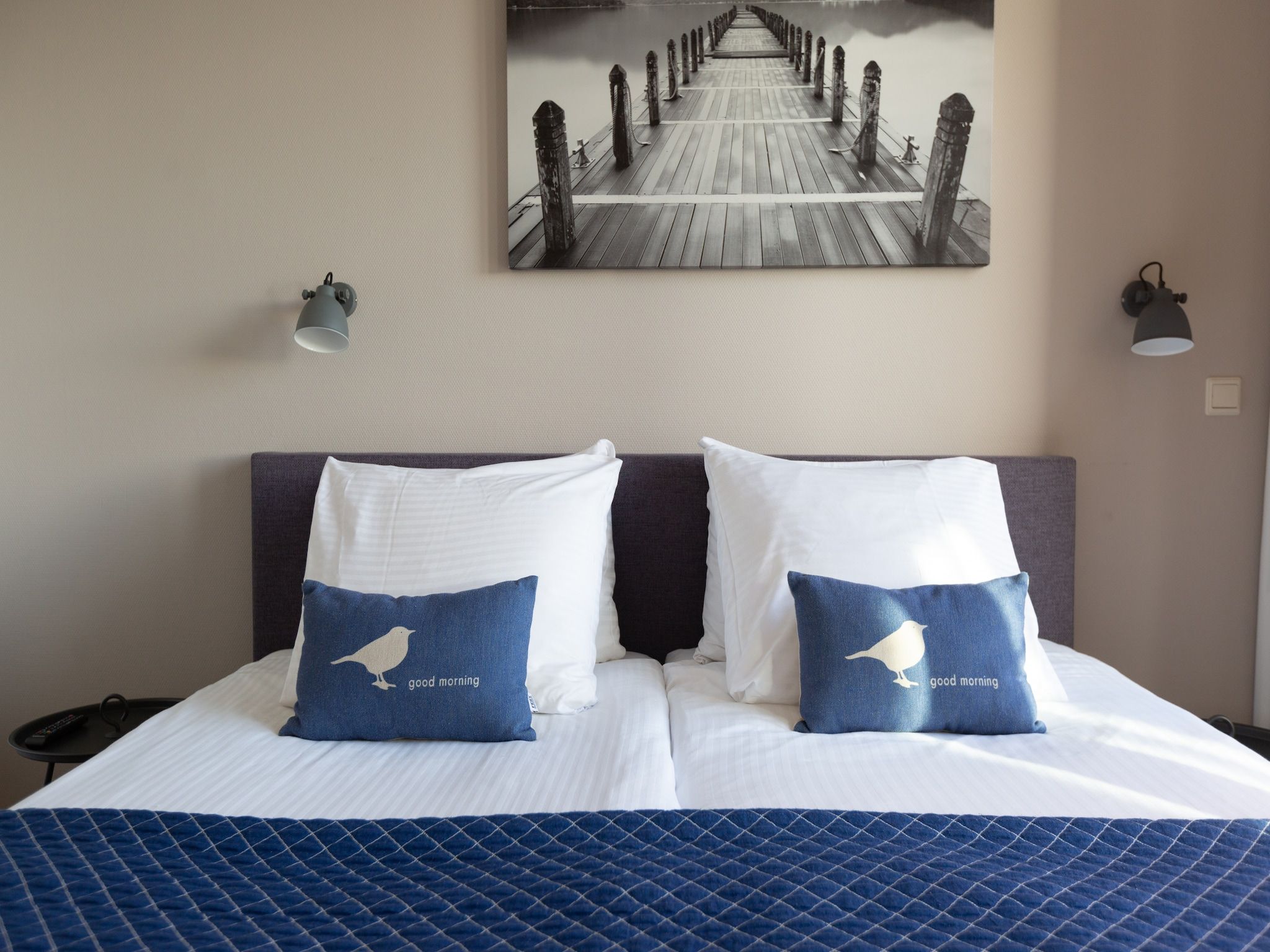 Een slaapkamer van Scheveningen Harbour 50A in Den Haag