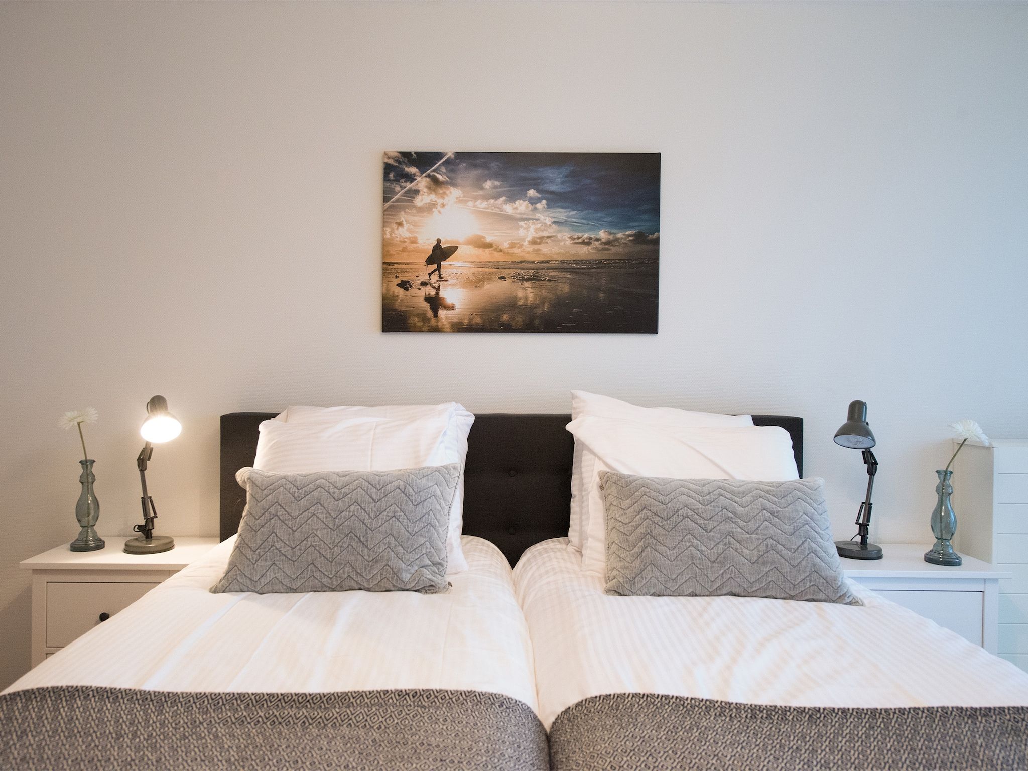 Een slaapkamer van Scheveningen Harbour 60B in Den Haag