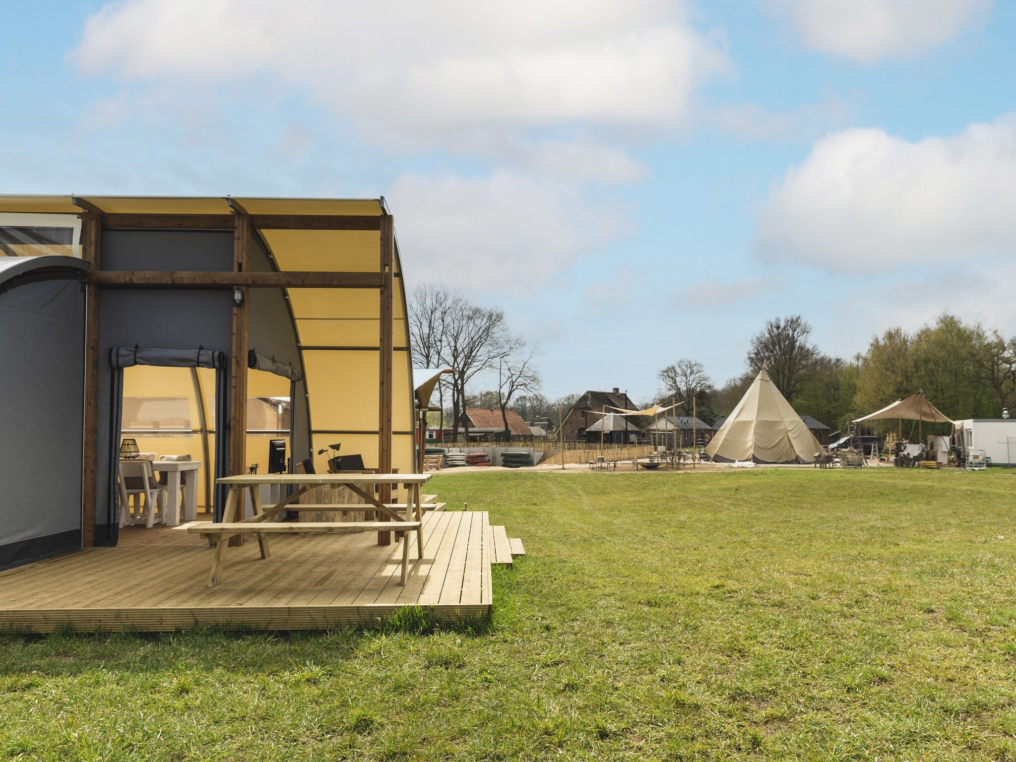 De tuin van Vakantiepark Mölke 31 in Zuna