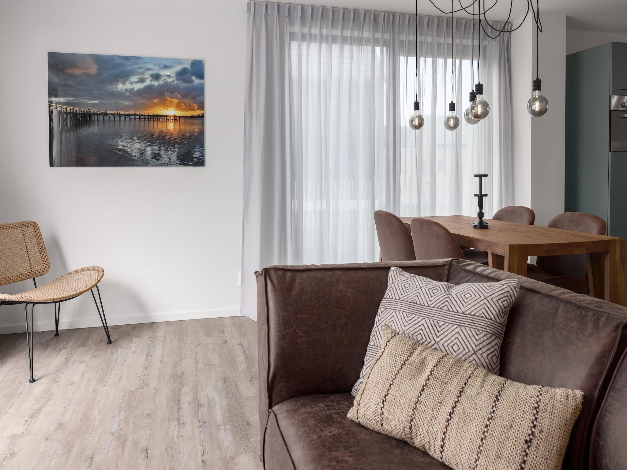 De woonkamer van Park Veerse Kreek 4 in Wolphaartsdijk