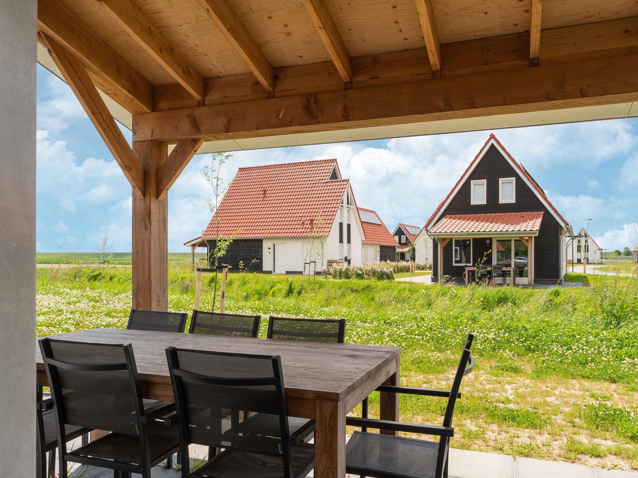 Het uitzicht vanaf De Scholekster Huis Nr 14 in Scherpenisse