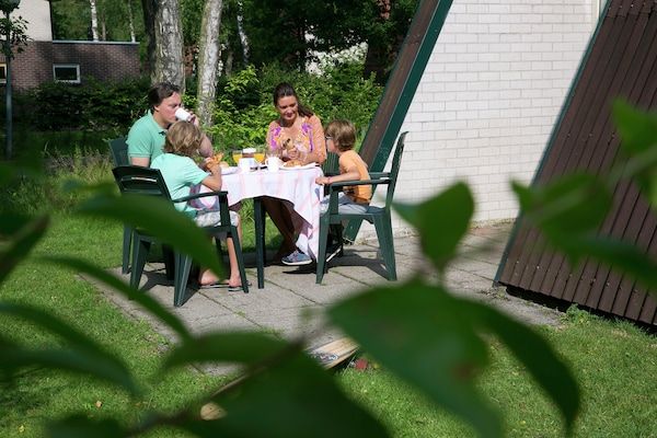 Terras - Bosrandvilla met sauna in Hoenderloo (4)