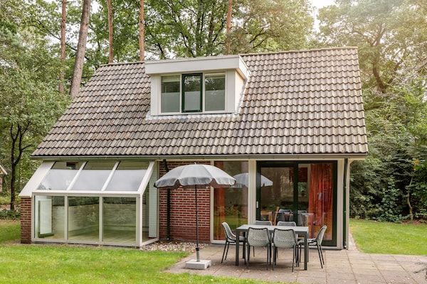 Buitenkant - Bosverblijf met gedeeld zwembad in Borger (1)