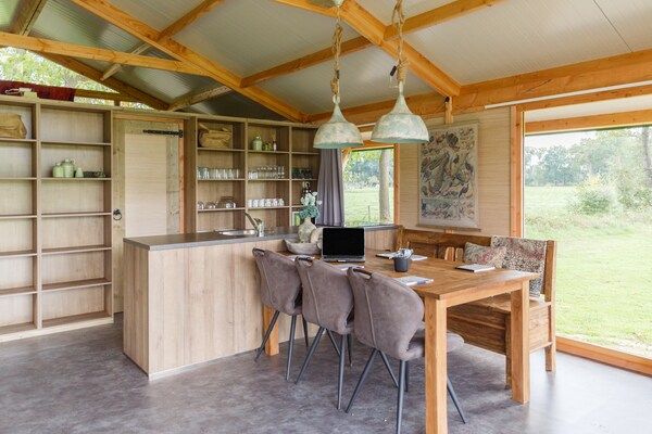 Keuken - Luxe Lodge in Reesprong met Vuurschaal in Buurse (2)
