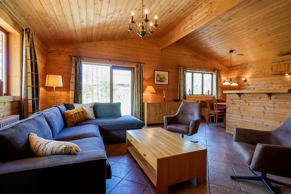 Woonkamer - Bungalow in Holten bij Boswandelingen in Holten (2)