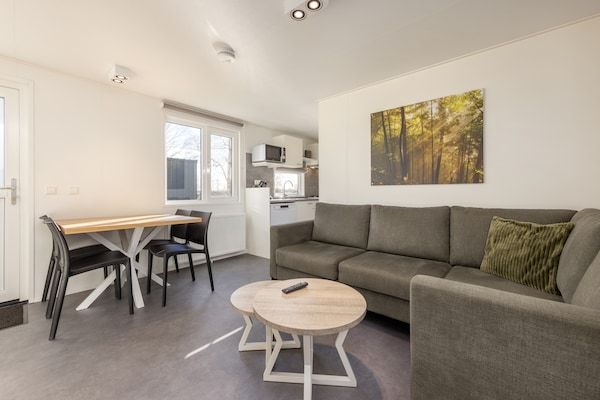 Woonkamer - Gezellig chalet met toegang tot het zwembad in Gasselternijveen (3)