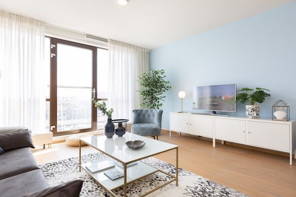 Woonkamer - Gerestyled appartement met geweldig uitzicht in Den Haag (3)