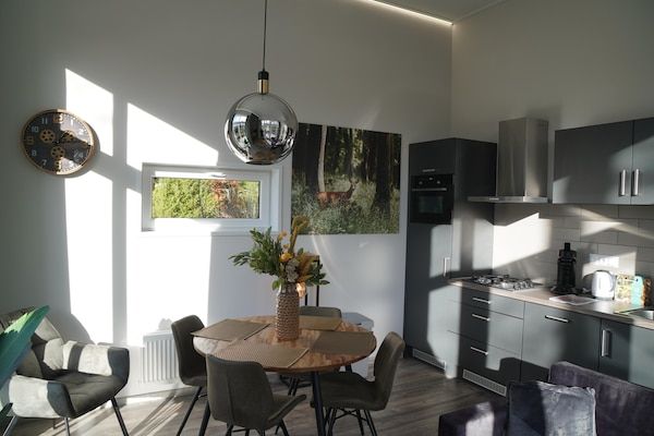 Woonkamer - Tiny House met uitzicht op het bos in Hoenderloo (5)