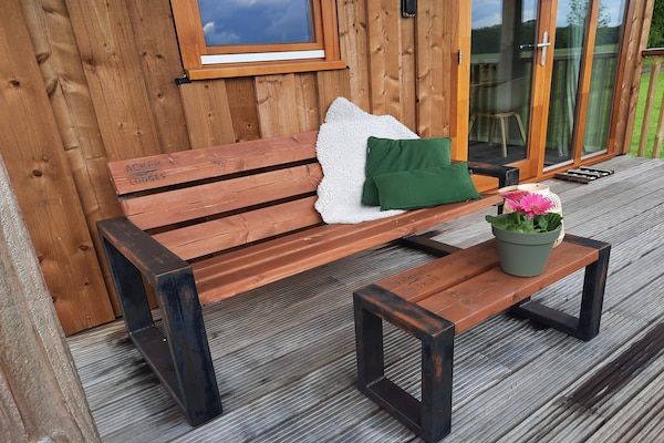 Terras - Lodge in Drenthe met uitzicht veranda in Ruinerwold (5)