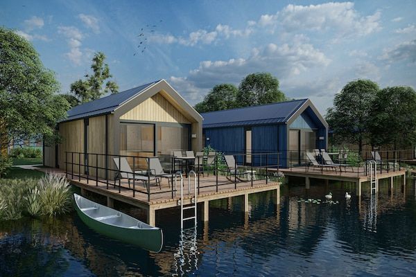 Buitenkant - Lodge aan het Meer in Arcen met Waterterras in Arcen (1)