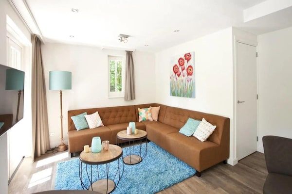 Woonkamer - Accommodatie met open haard binnen. in Otterlo (3)