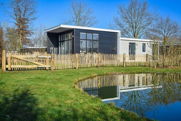 Buitenkant - Huisdiervriendelijke boslodge met omheinde tuin in Rijssen (1)